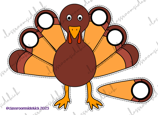 “Build-A-Turkey CVC Word & Math Kit | Fun Fall Small Group Learning”