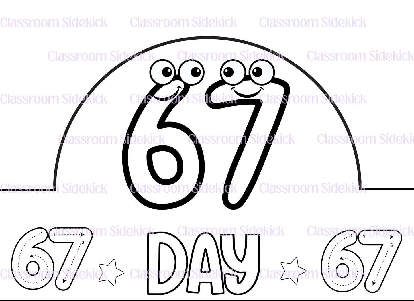 6 7 kids hat template