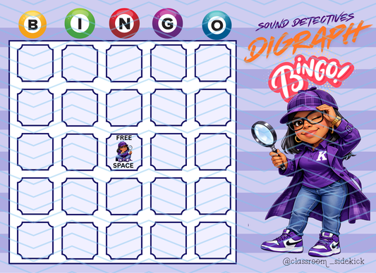 Digraph Bingo | BLANK CARD | Sound Detectives Edition 🕵️‍♀️| Phonics Bingo | Reading